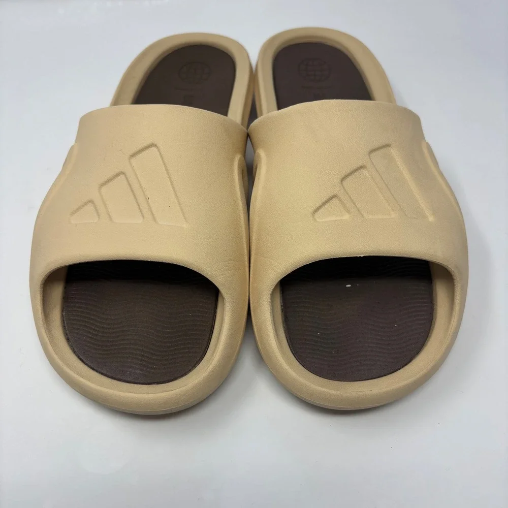 Adidas Adicane Slides Mens Sand Beige Brown Foam Sandals Size 11
